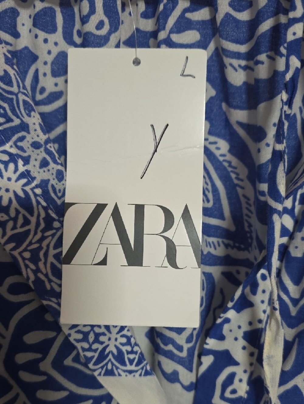Zara Blue and White Paisley Print Tunic - Picture 3 of 6